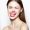 Woman skin care Naked shoulders fun grimace shows tongue light background